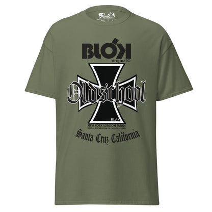 Old School Iron Cross - Front Print in Black - Men's Loose Fit