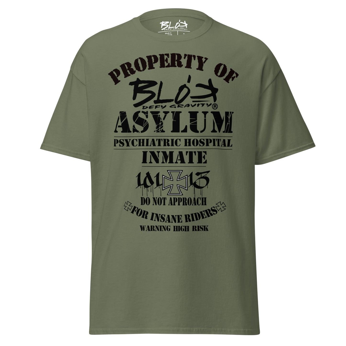 Asylum Inmate - Front Print - in Black - Men's Loose Fit