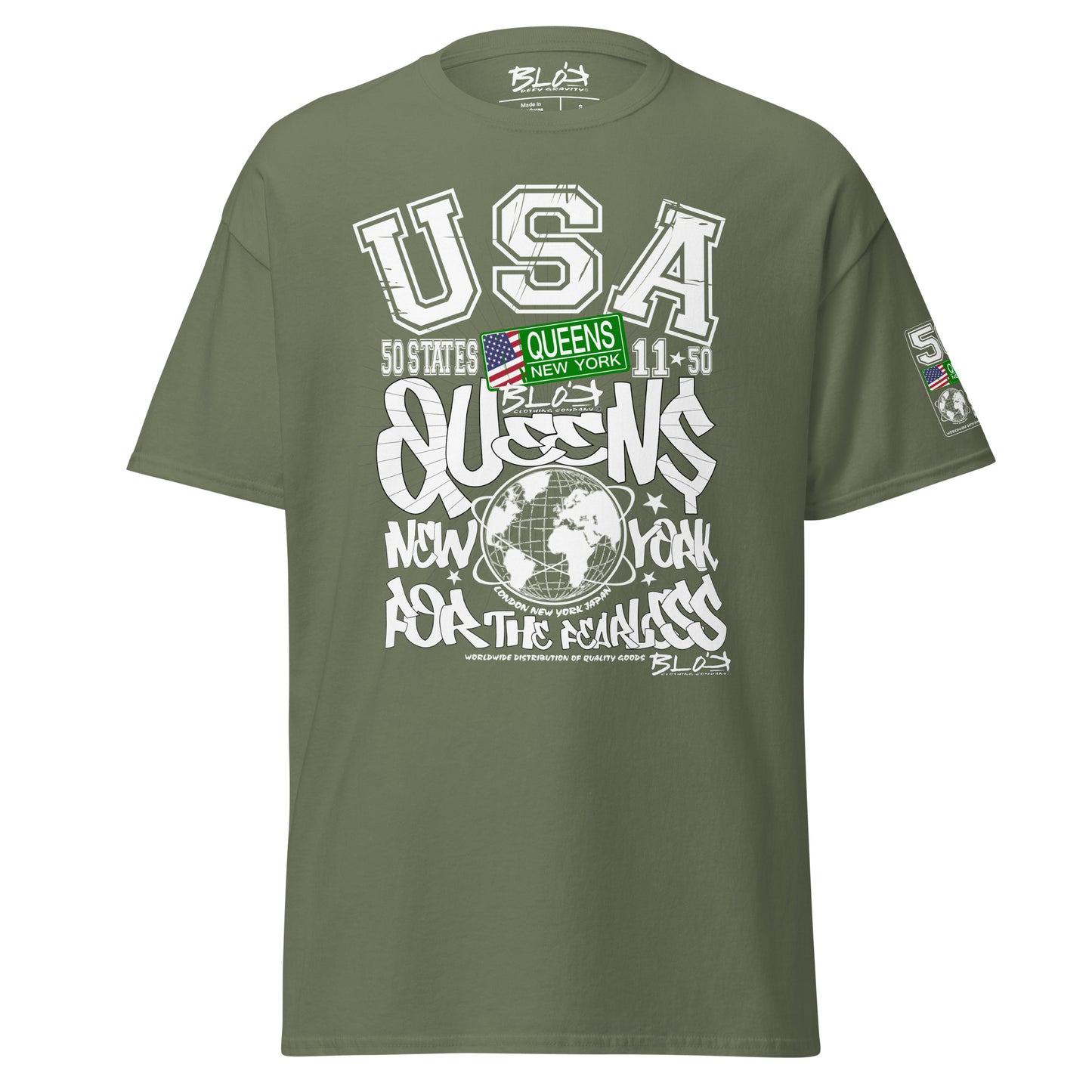 Queens - 50 States - Front & Arm Print - Men's Loose Fit