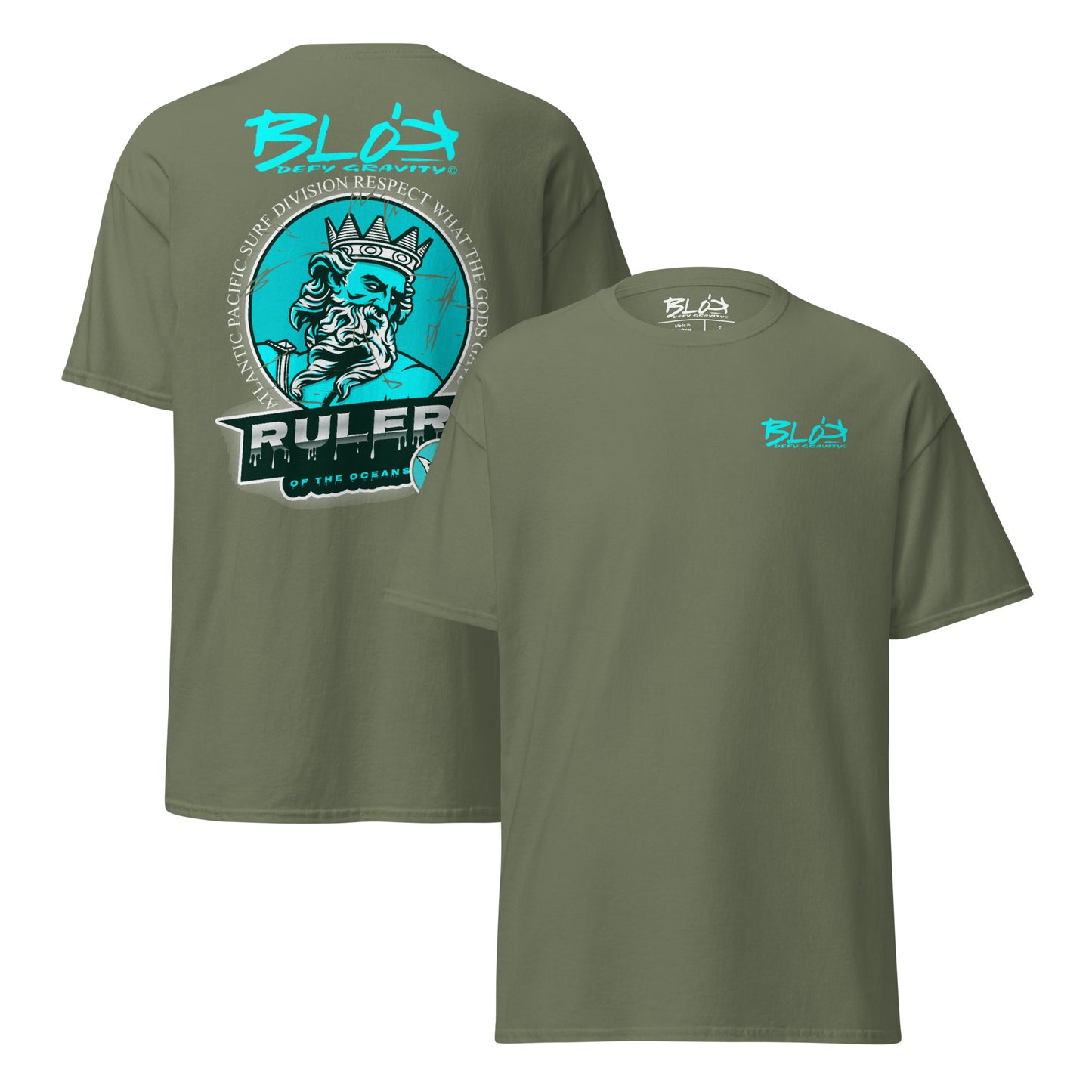 Ruler of the Oceans - Back and Print - in Turquoise - Men's Loose Fit