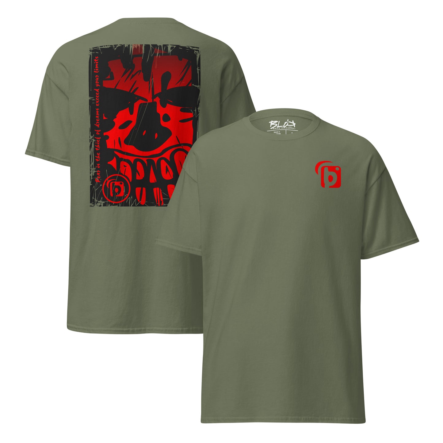 Tiki Skull - Front & Back Print - in Red - Men's Loose Fit