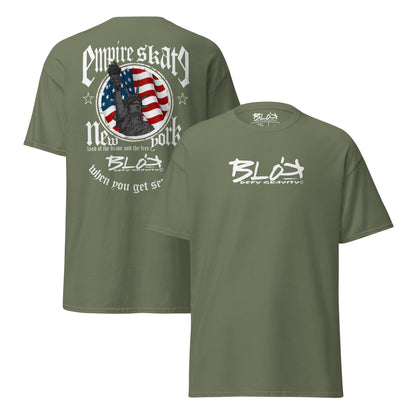 Empire Skate - New York- Back & Front Print - White Print - Men's Loose Fit