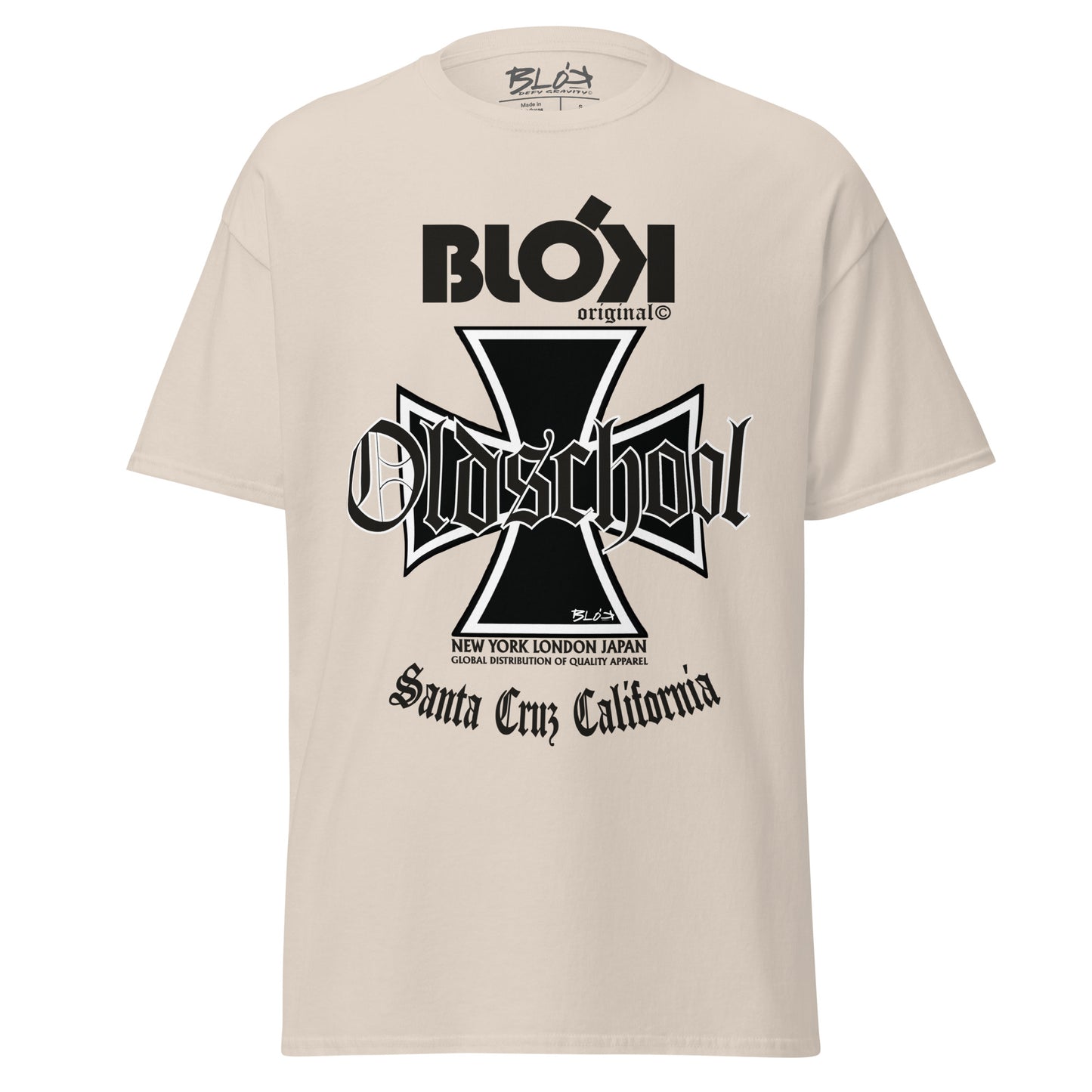 Old School Iron Cross - Front Print in Black - Men's Loose Fit