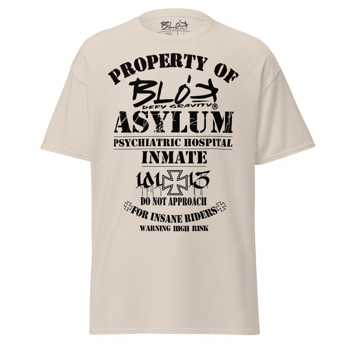 Asylum Inmate - Front Print - in Black - Men's Loose Fit