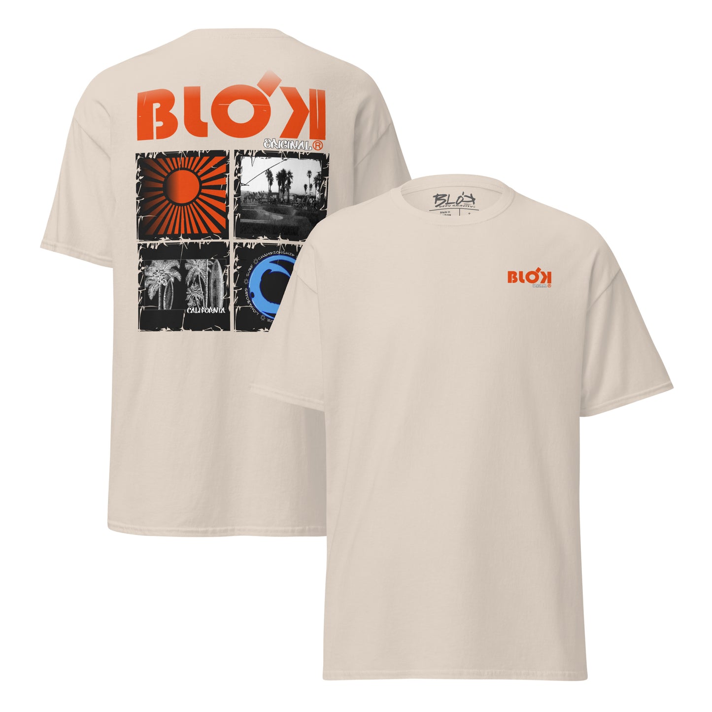 California Surf - Front & Back Print with Orange Logo - Men's Loose Fit