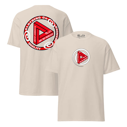 Blok Triangle - Front & Back Print - in Red & White - Men's Loose Fit