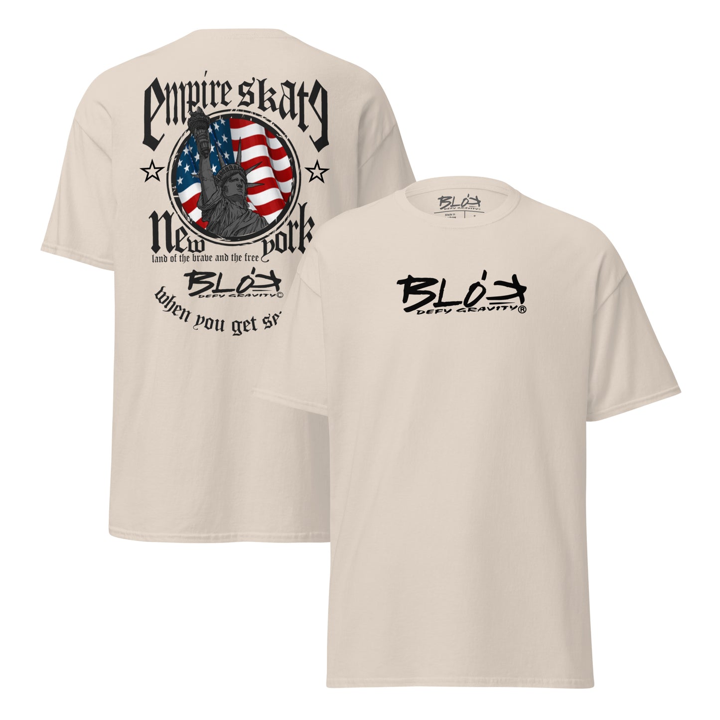 Empire Skate - New York - Back & Front Print - in Black - Men's Loose Fit