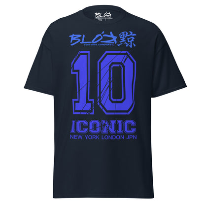 Iconic 10 - Front - Blue Print - Men's Loose Fit