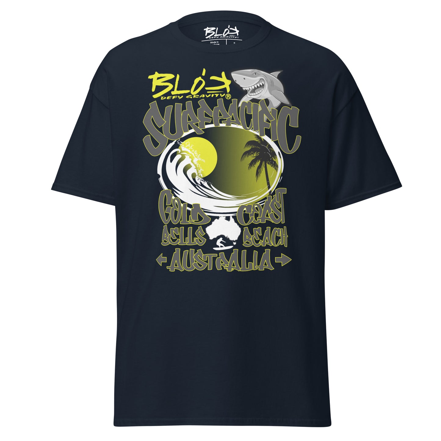 Gold Coast - Front Print - with Yellow Logo - Men's Loose Fit