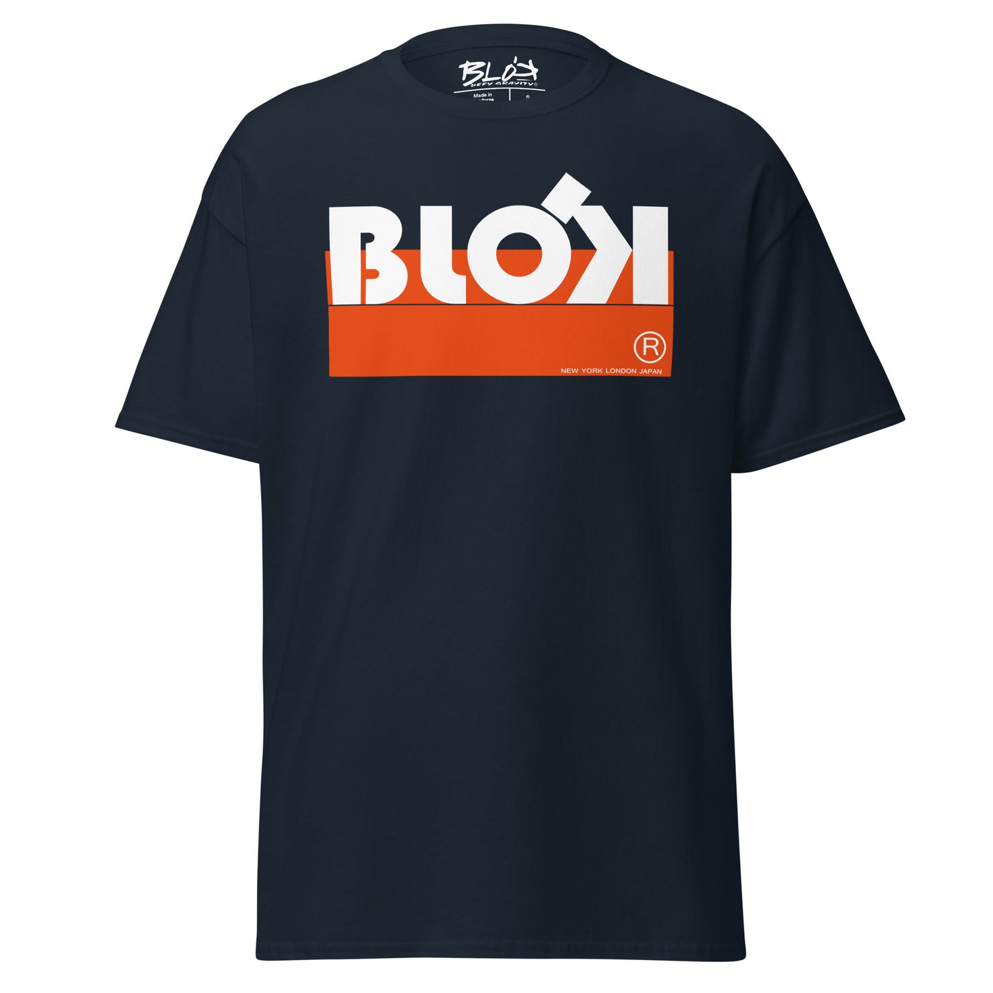 Blok stripe white - Front Print - in Orange - Men's Loose Fit