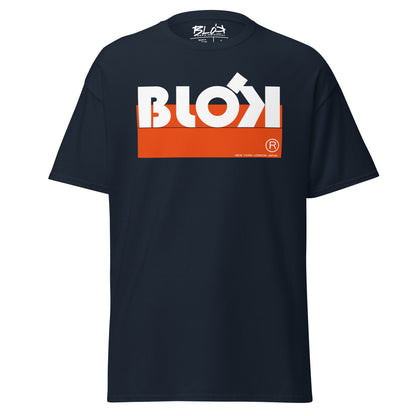 Blok stripe white - Front Print - in Orange - Men's Loose Fit