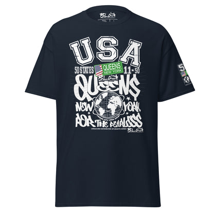 Queens - 50 States - Front & Arm Print - Men's Loose Fit