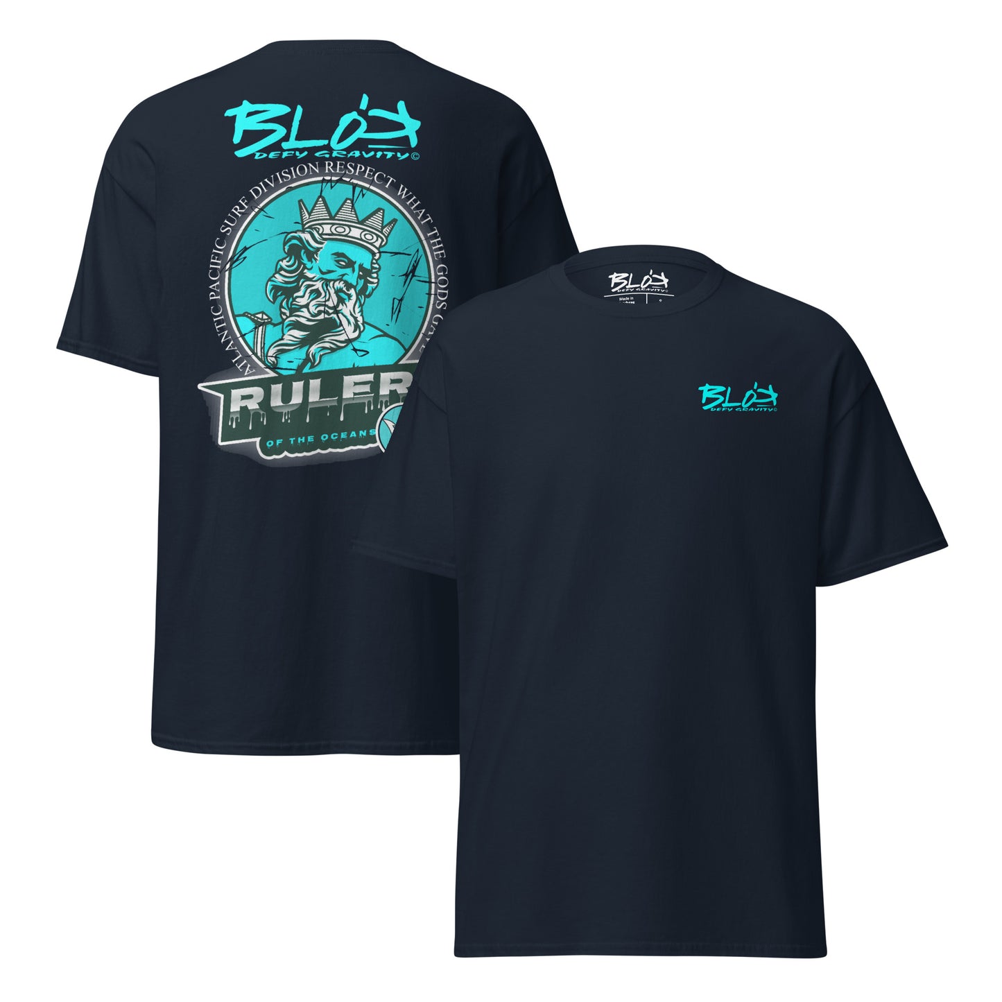 Ruler of the Oceans - Back and Print - in Turquoise - Men's Loose Fit