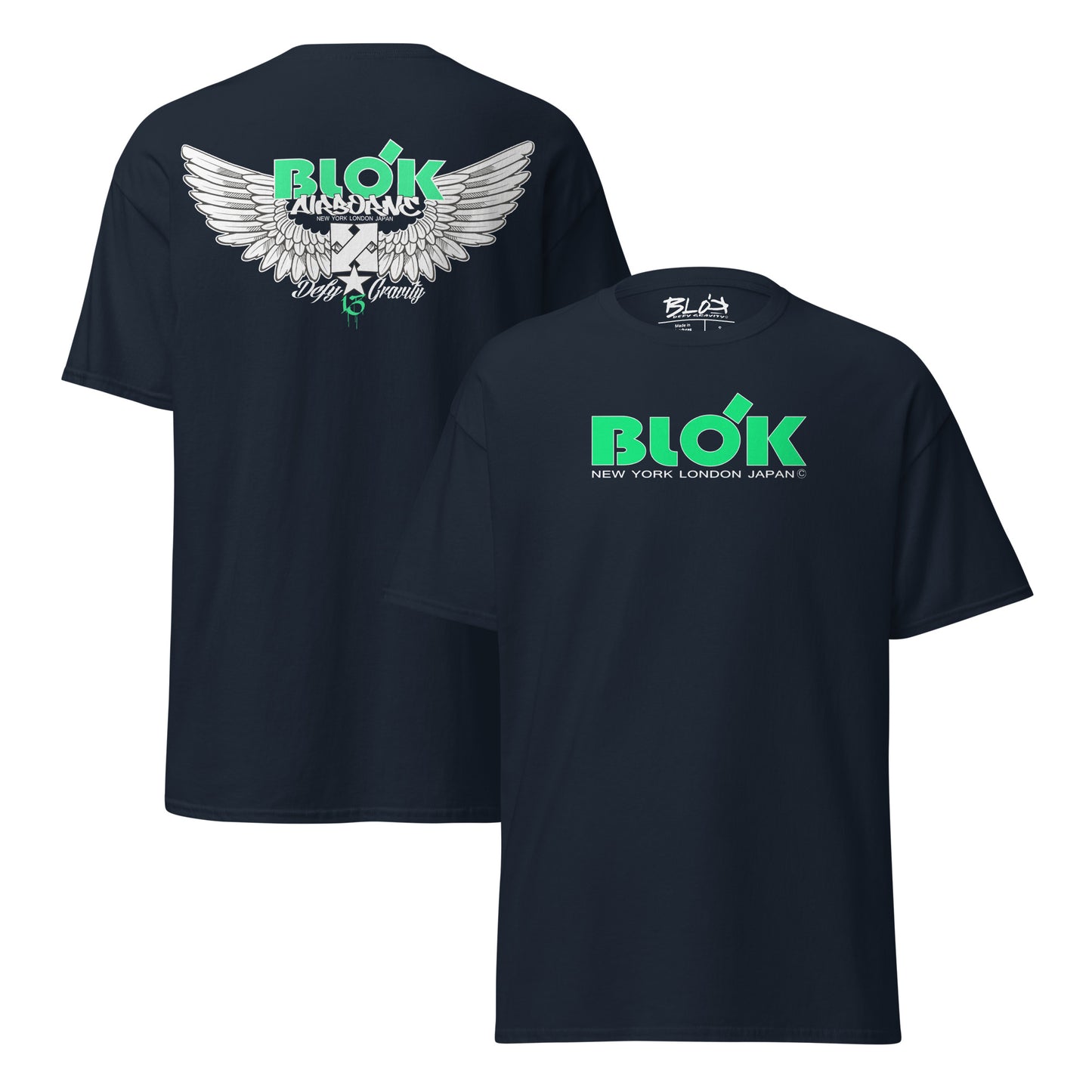 Airborne Wings - Front & Back Print in Green - Men's Loose Fit