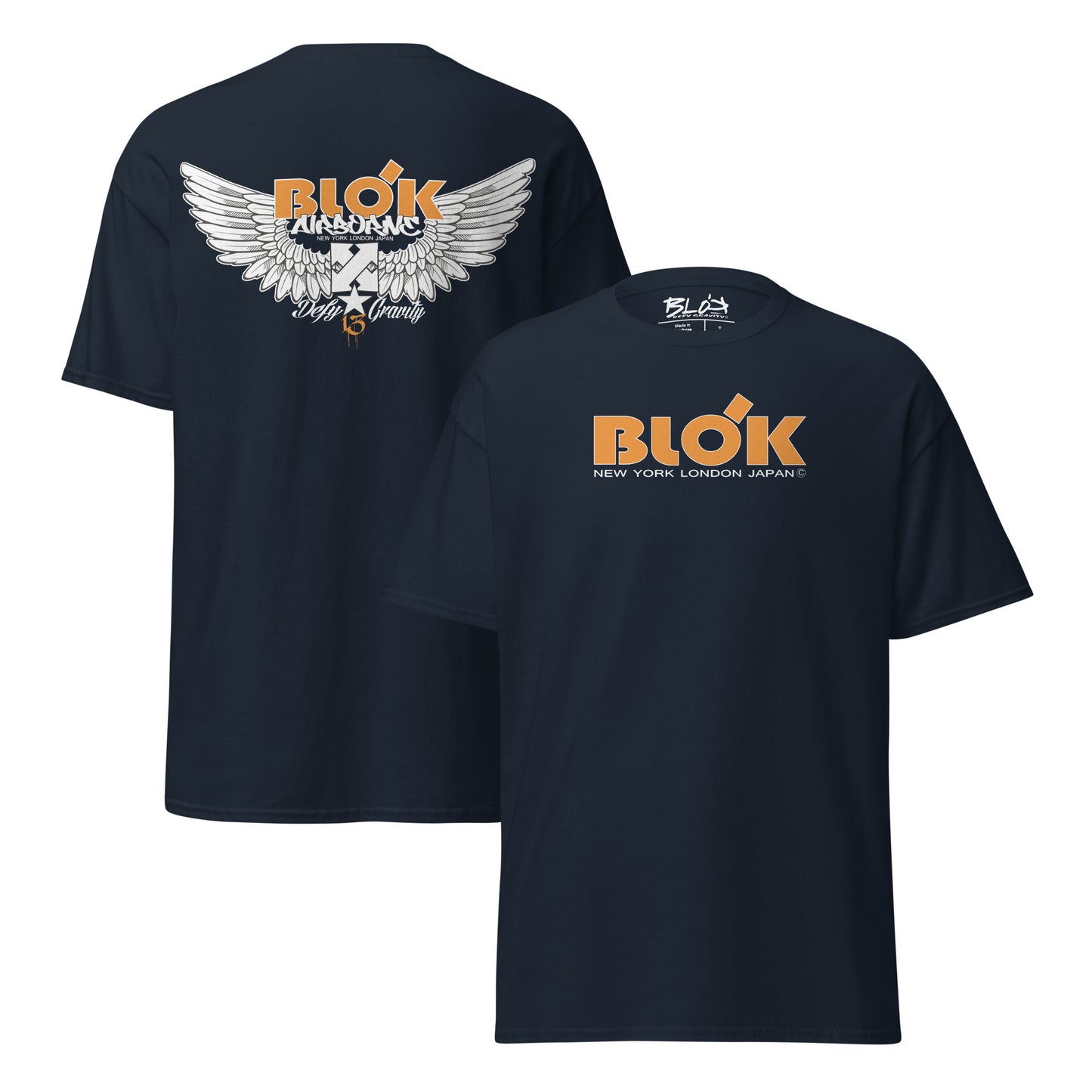Airborne Wings - Front & Back Print in Orange - Men's Loose Fit