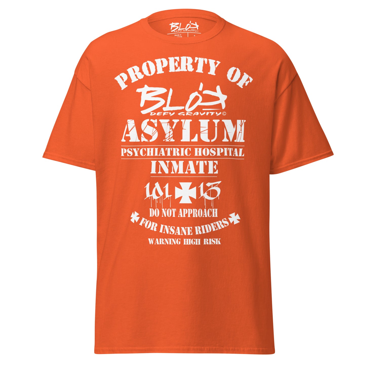 Asylum Inmate - Front Print - in White - Men's Loose Fit
