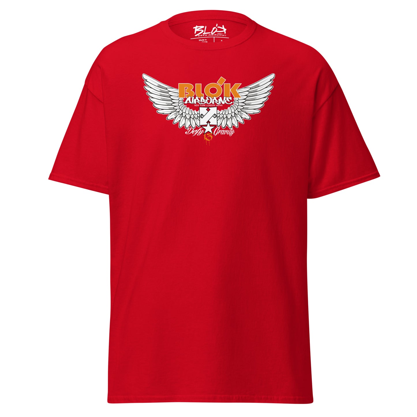 Airborne Wings - Front Print in Orange - Men's Loose Fit