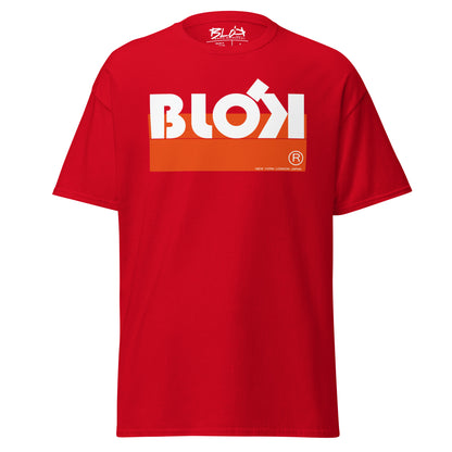 Blok stripe white - Front Print - in Orange - Men's Loose Fit