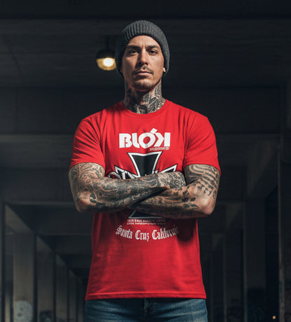 Old School Iron Cross - Front Print in White - Men's Loose Fit