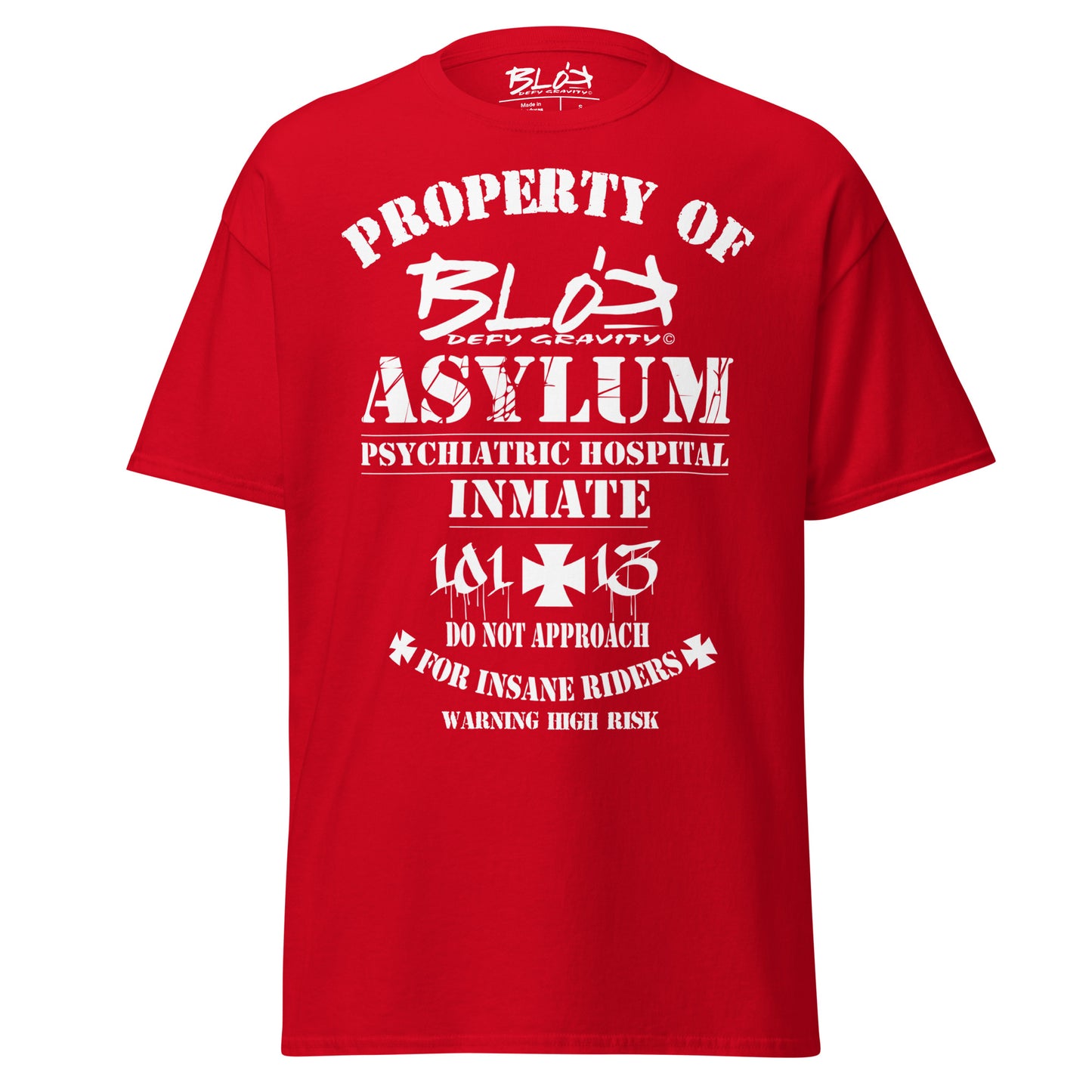 Asylum Inmate - Front Print - in White - Men's Loose Fit