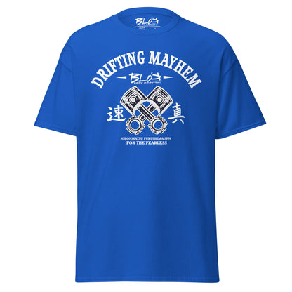 Drifting Mayhem - Front Print in White - Men's Loose Fit