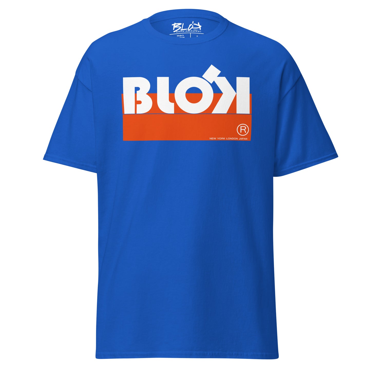 Blok stripe white - Front Print - in Orange - Men's Loose Fit