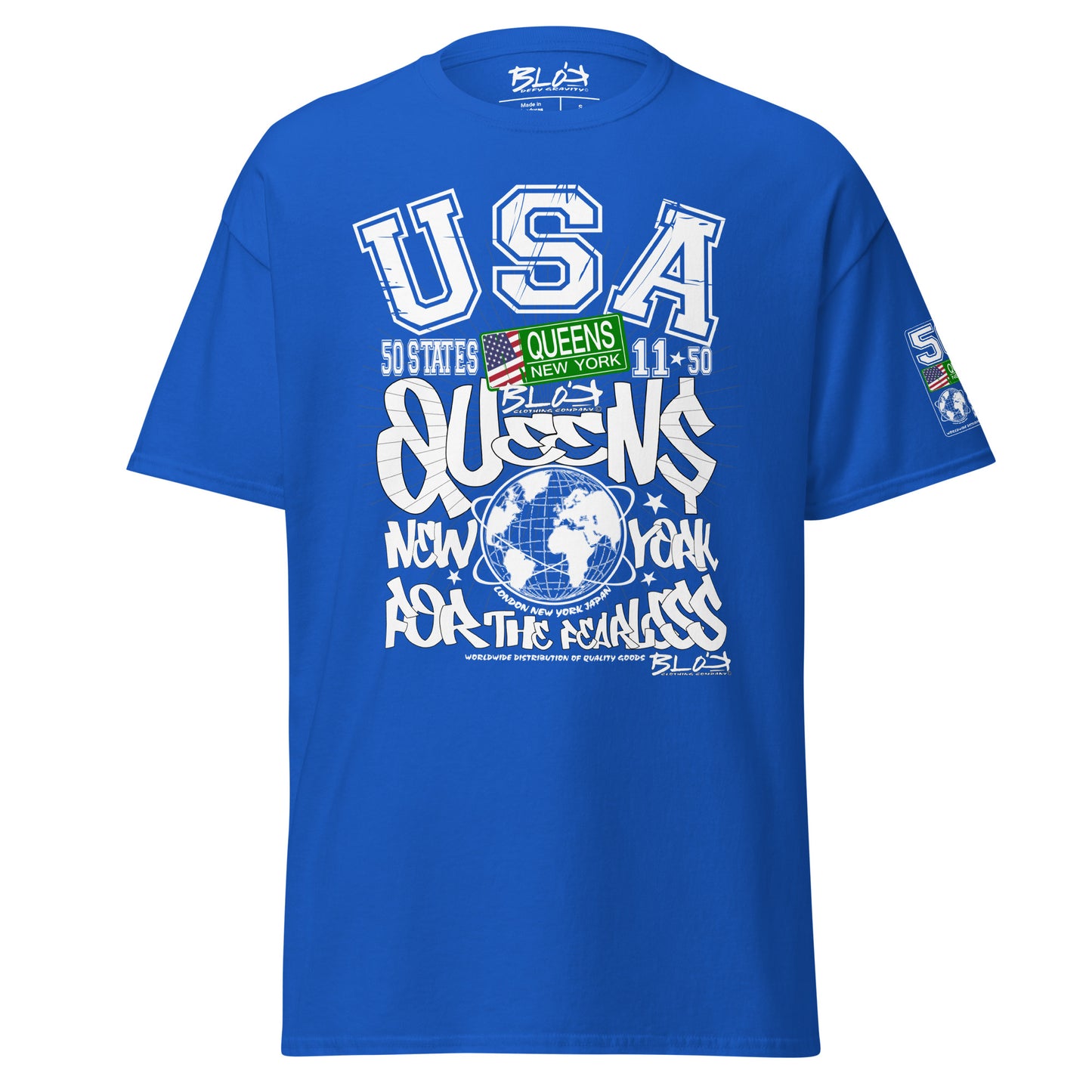 Queens - 50 States - Front & Arm Print - Men's Loose Fit