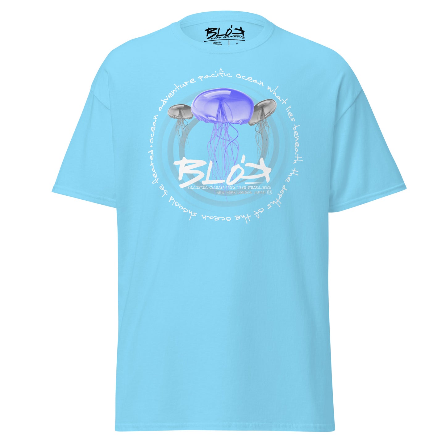Jellyfish - Front Print - with White Logo - Men's Loose Fit