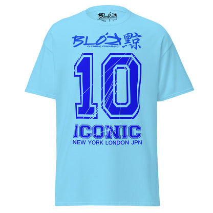 Iconic 10 - Front - Blue Print - Men's Loose Fit