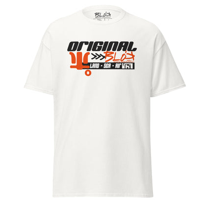 Land Sea Air - Front & Back Print with Orange & Black Logo - Men's Loose Fit