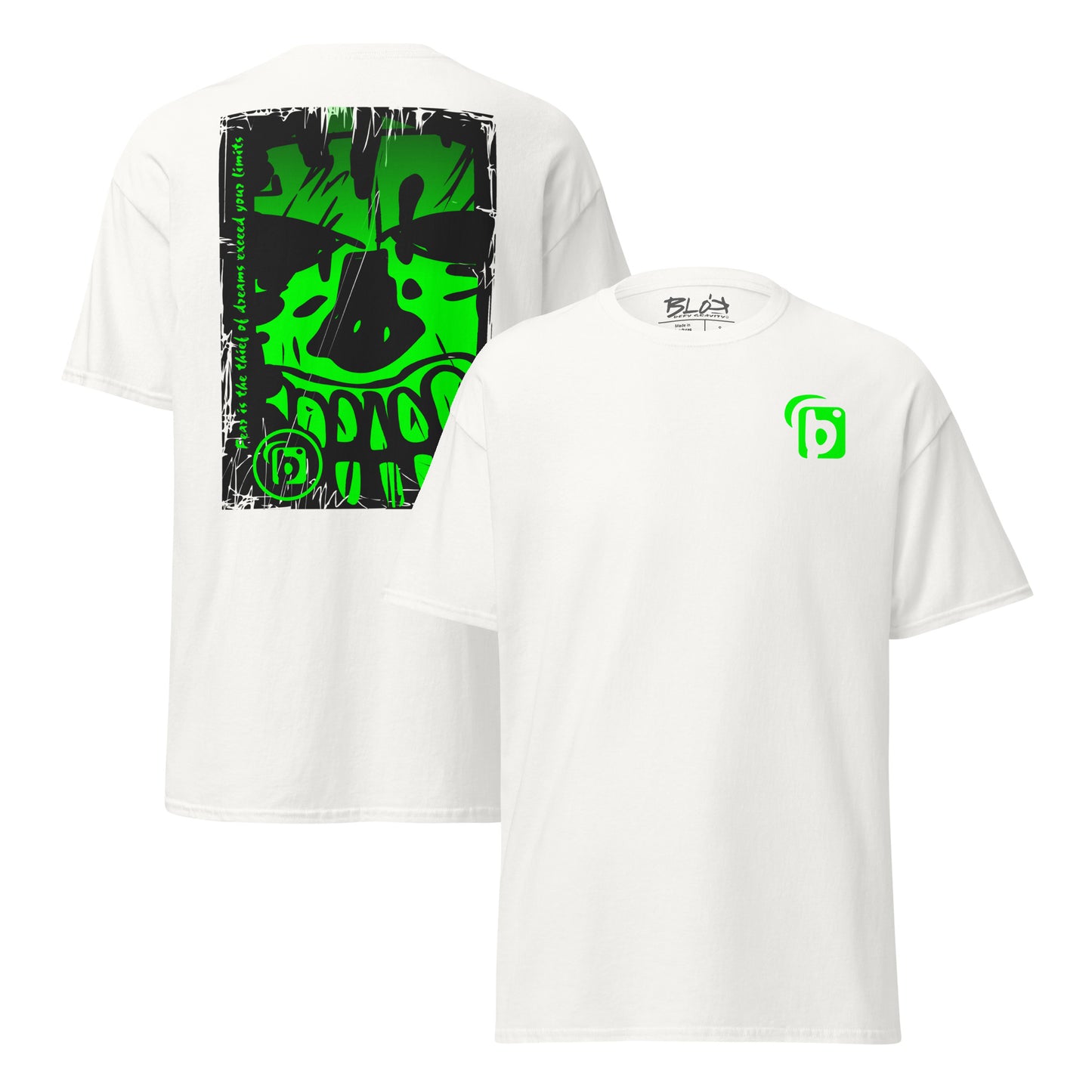 Tiki Skull - Front & Back Print - in Green - Men's Loose Fit