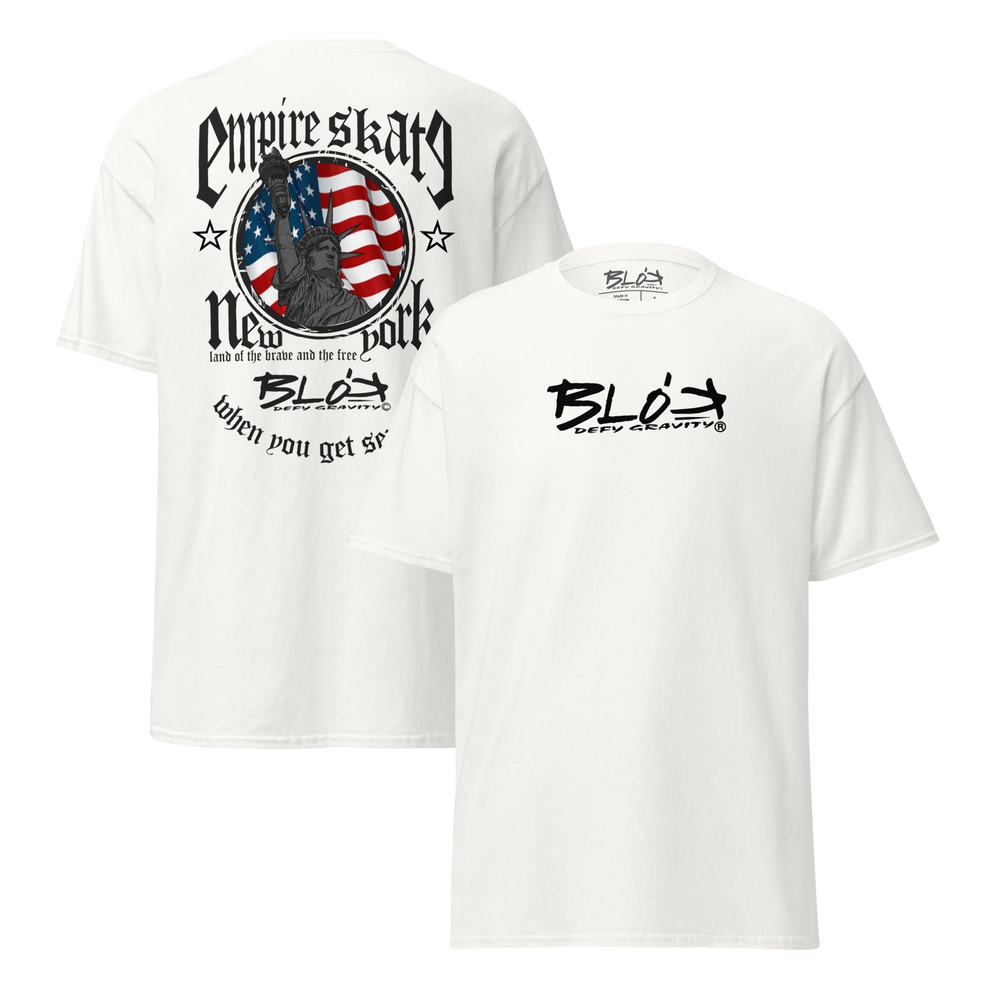 Empire Skate - New York - Back & Front Print - in Black - Men's Loose Fit