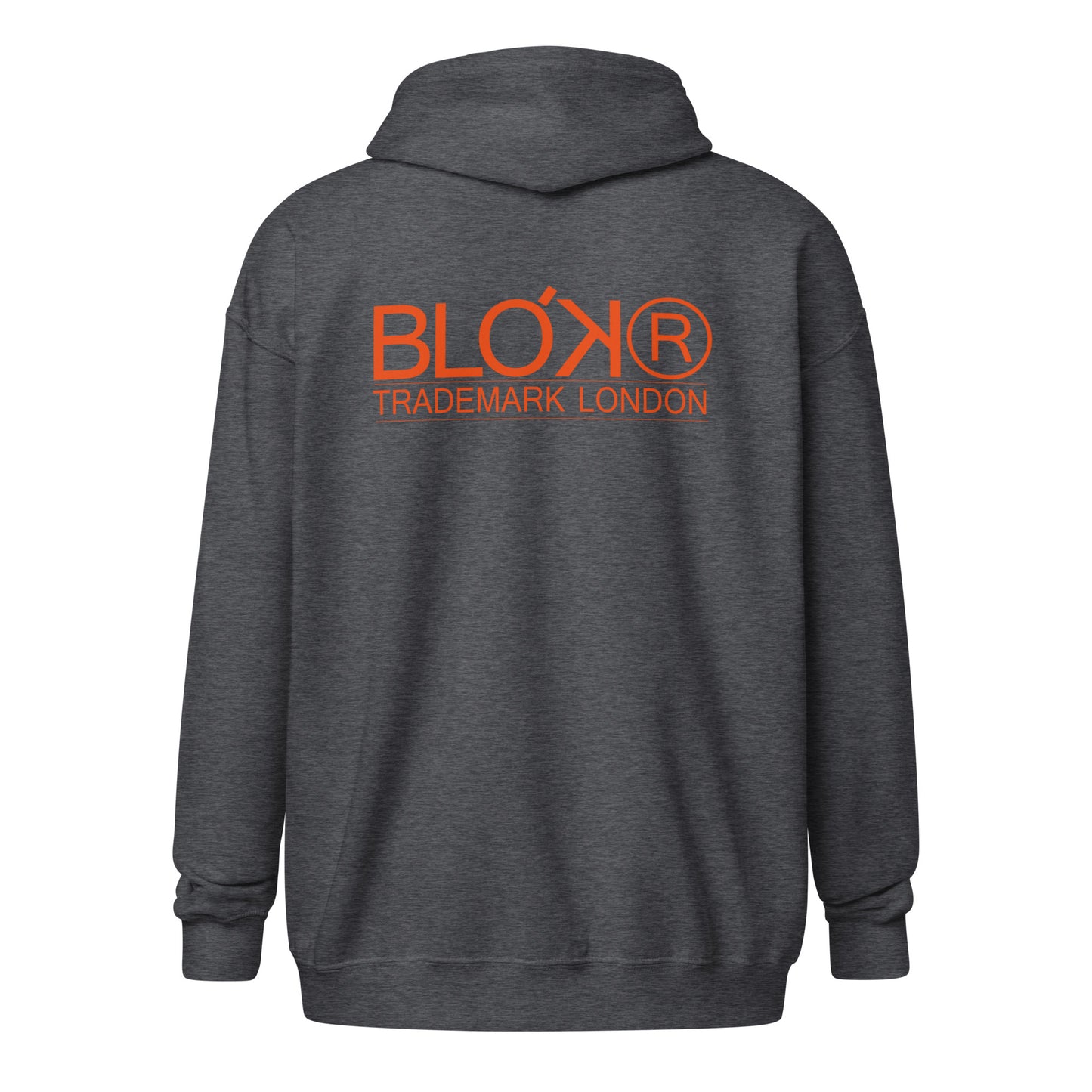 BLOK REGISTERED Front and Back Logo Premium Heavy zipped Hoodie