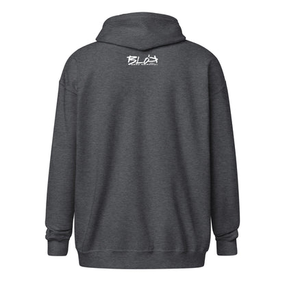 Blok Defy Gravity Logo Front and Back Print Premium Zipped Hoodie