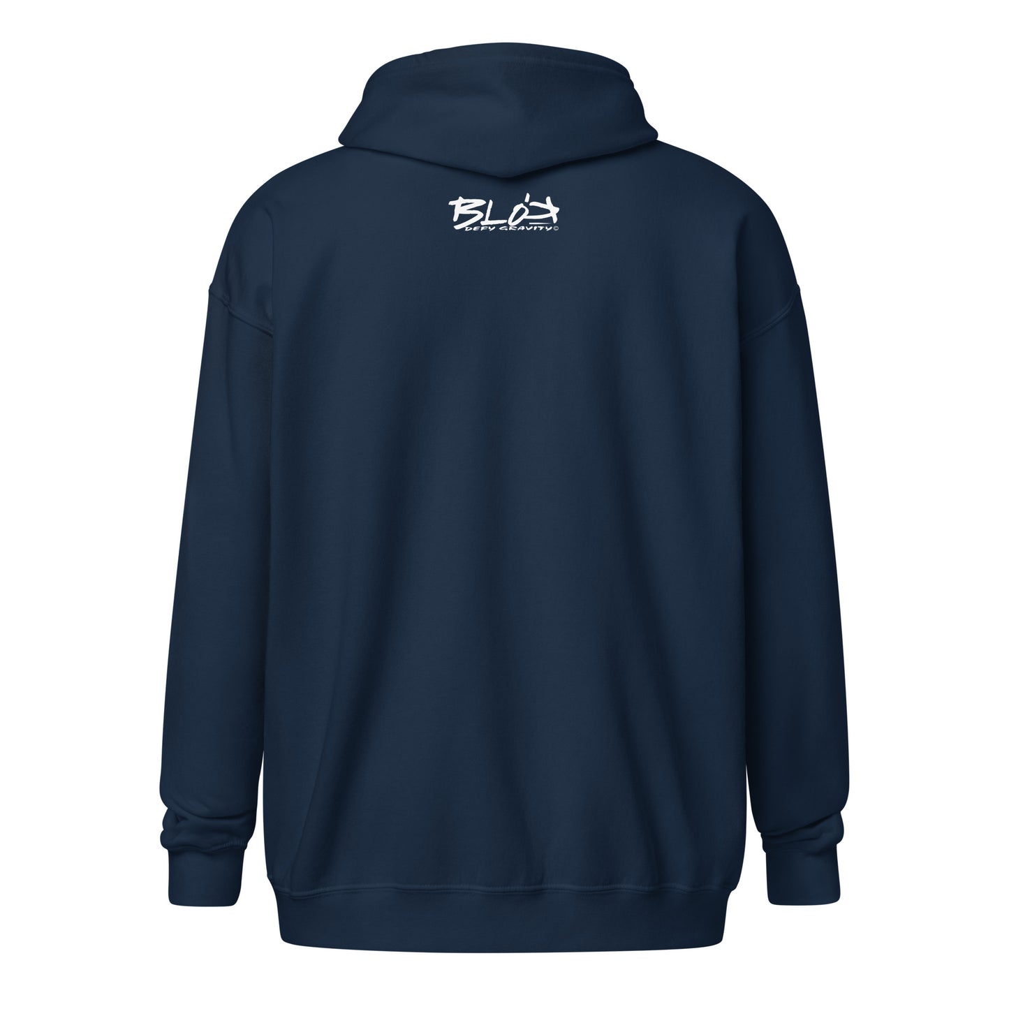 Blok Defy Gravity Logo Front and Back Print Premium Zipped Hoodie