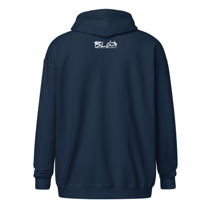 Blok Defy Gravity Logo Front and Back Print Premium Zipped Hoodie