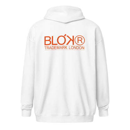 BLOK REGISTERED Front and Back Logo Premium Heavy zipped Hoodie