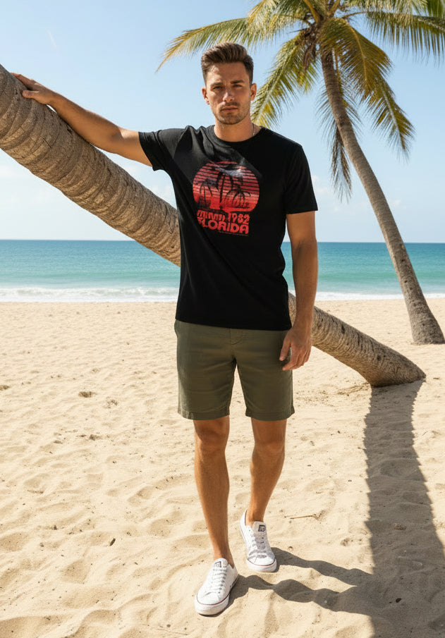 Miami '82 - with Red Print - Men's Classic Fit Graphic T-Shirt