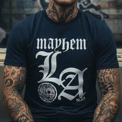 LA Mayhem - Front Print in White - Men's Classic Fit Graphic T-Shirt