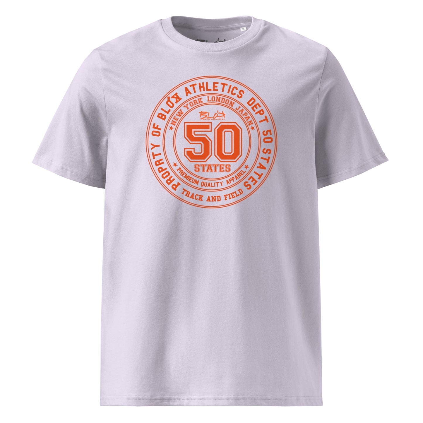 BLOK 50 State Athletic Dept. - Orange Front Print Women's Relaxed Fit Graphic T-Shirt