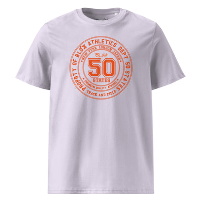 BLOK 50 State Athletic Dept. - Orange Front Print Women's Relaxed Fit Graphic T-Shirt