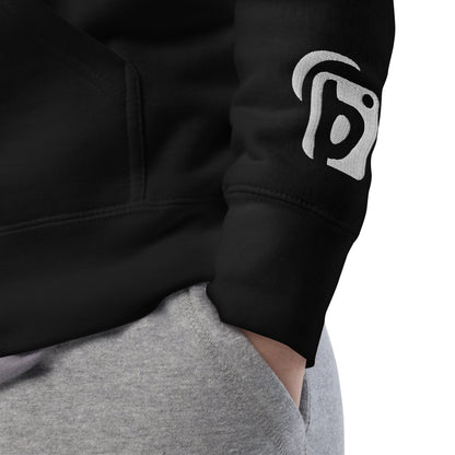 Original Logo - White Front Print with Embroidered Arm - Men's Graphic Hoodie