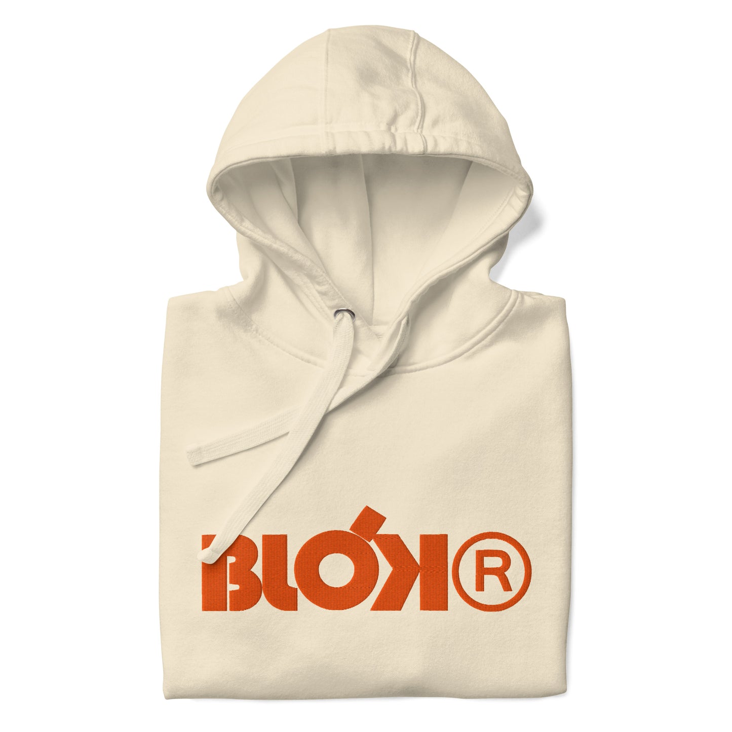 BLOK R - Front & Arm Embroidered Logo in Orange - Men's Graphic Hoodie