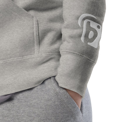 Original Logo - White Front Print with Embroidered Arm - Men's Graphic Hoodie