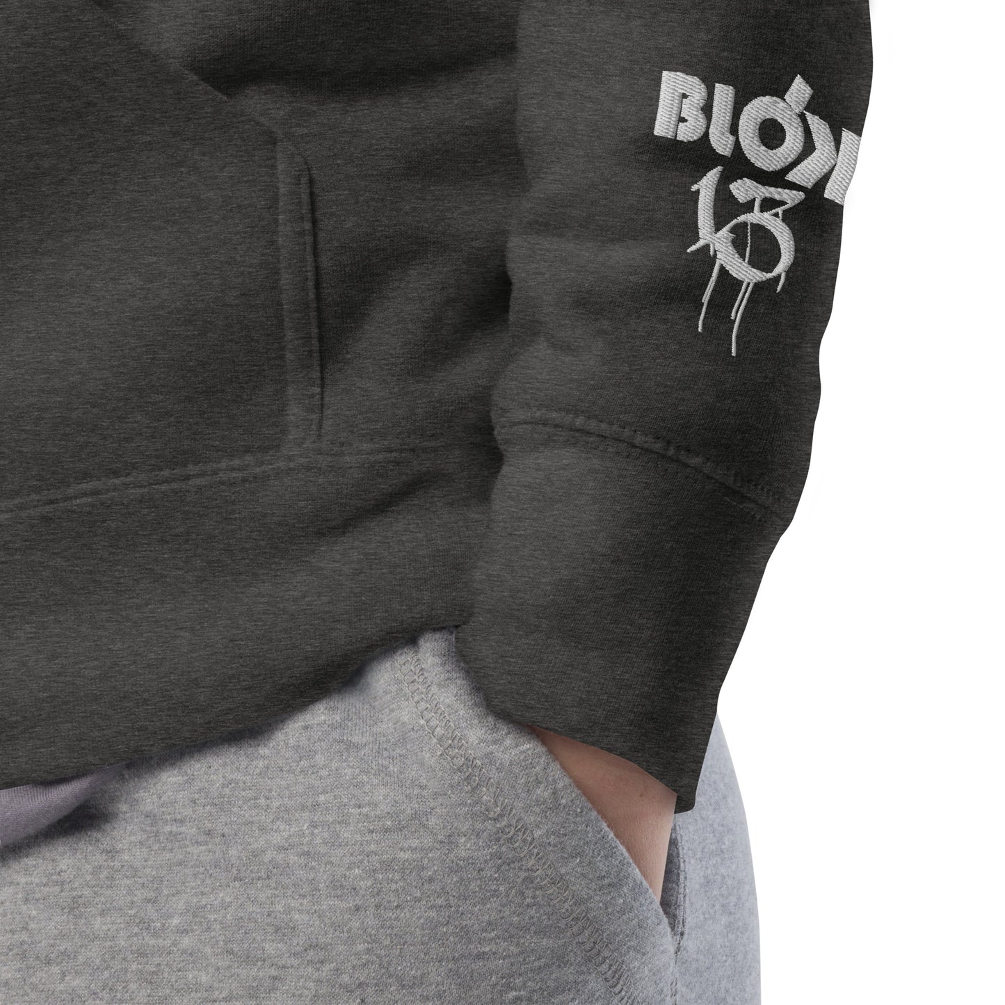 Airborne Wings - Front Print in Green & Embroidered Arm Logo - Men's Graphic Hoodie