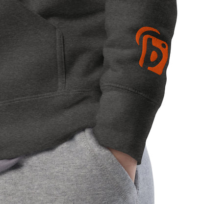 Original Logo - Orange Front Print with Embroidered Arm - Men's Graphic Hoodie