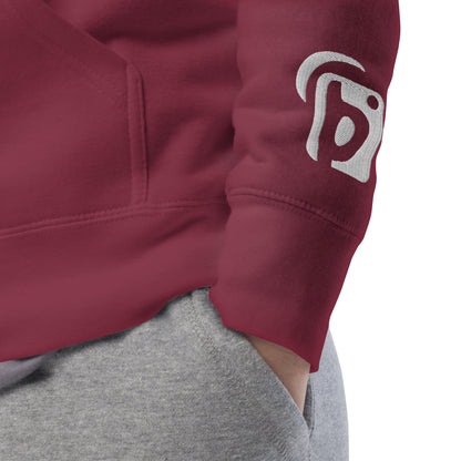 Original Logo - White Front Print with Embroidered Arm - Men's Graphic Hoodie