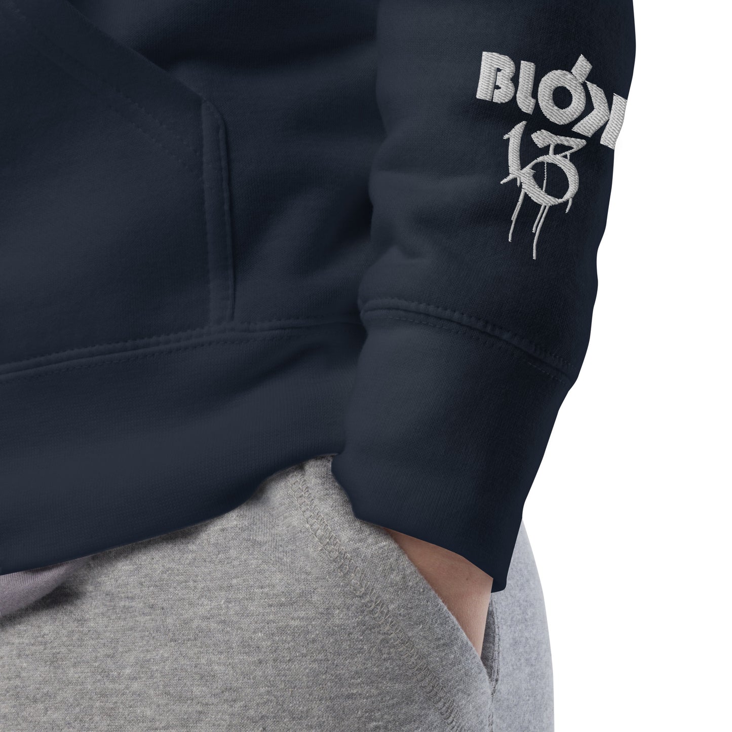 Airborne Wings - Front Print in Green & Embroidered Arm Logo - Men's Graphic Hoodie