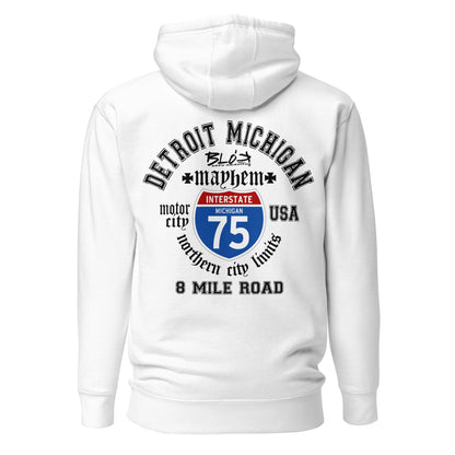 Detroit 8 Mile - 50 States - Front & Back Print in Black - Men's Graphic Hoodie