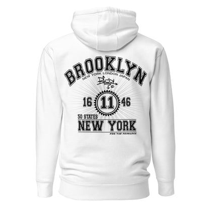BLOK Brooklyn New York - Black Front & Back Graphic Print Women's Hoodie
